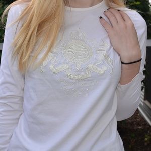 Y2K Ralph Lauren Beaded Crest Long Sleeve